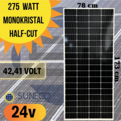 Suneco 275 Watt Half Cut Monokristal Solar Güneş Paneli 24 Volt