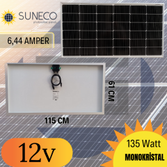 Suneco 135 Watt Half Cut Monokristal Solar Güneş Paneli 12 Volt