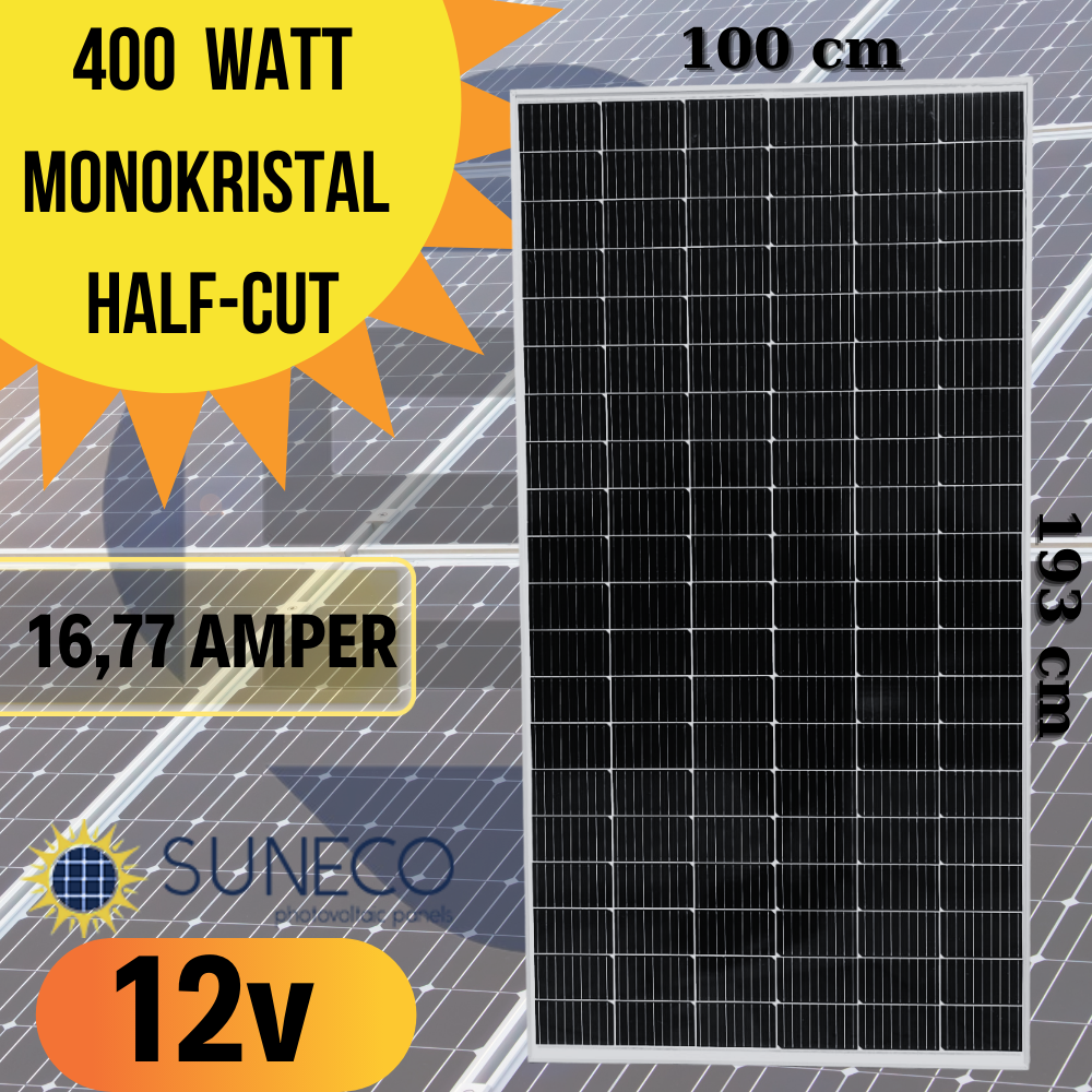 Suneco 400 Watt Half Cut Monokristal Solar Güneş Paneli 12 Volt