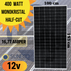 Suneco 400 Watt Half Cut Monokristal Solar Güneş Paneli 12 Volt