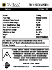 Suneco 230 Watt Half Cut Monokristal Solar Kare Güneş Paneli