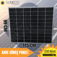 Suneco 230 Watt Half Cut Monokristal Solar Kare Güneş Paneli