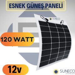 Suneco 120 Watt Yarı Esnek Güneş Paneli Half Cut Monokristal Solar Güneş Paneli