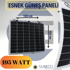 Suneco 195 Watt Yarı Esnek Güneş Paneli Half Cut Monokristal Solar Güneş Paneli