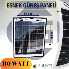 110 Watt Yarı Esnek Güneş Paneli Half Cut Monokristal Solar Güneş Paneli 12volt Karavan