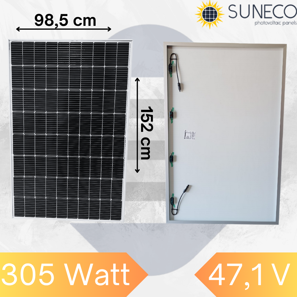 305w Watt Half-cut Monokristal Solar Yüksek Voltaj Güneş Paneli A Sınıf Karavan