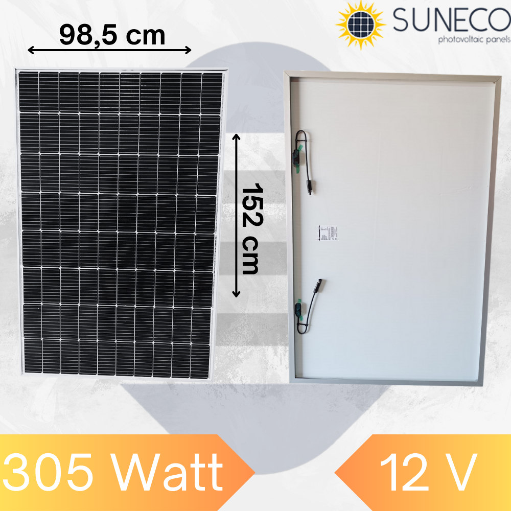 305W Watt Half-Cut Monokristal Solar Yüksek Amper Güneş Paneli A Sınıf Karavan