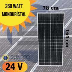 260 Watt A Kalite Half Cut Monokristal Solar Güneş Paneli 24volt Karavan