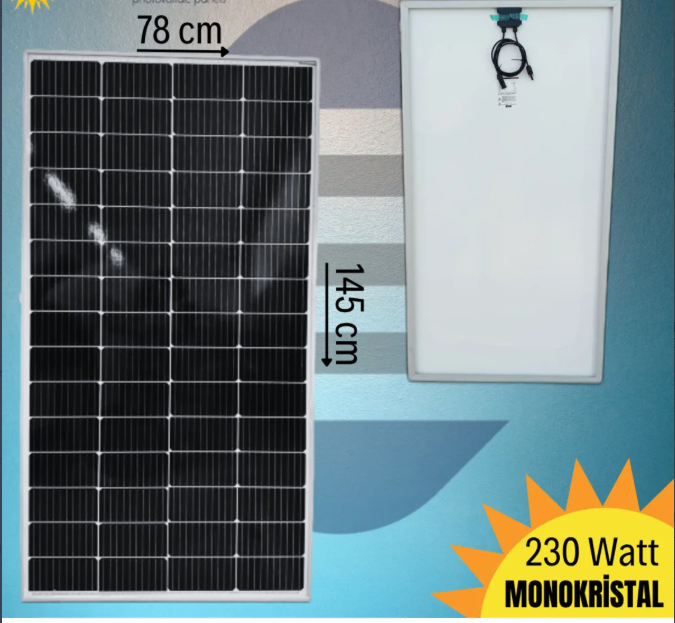 230w ( YÜKSEK VOLTAJ ) Watt Half-cut Monokristal Solar Güneş Paneli A Sınıf