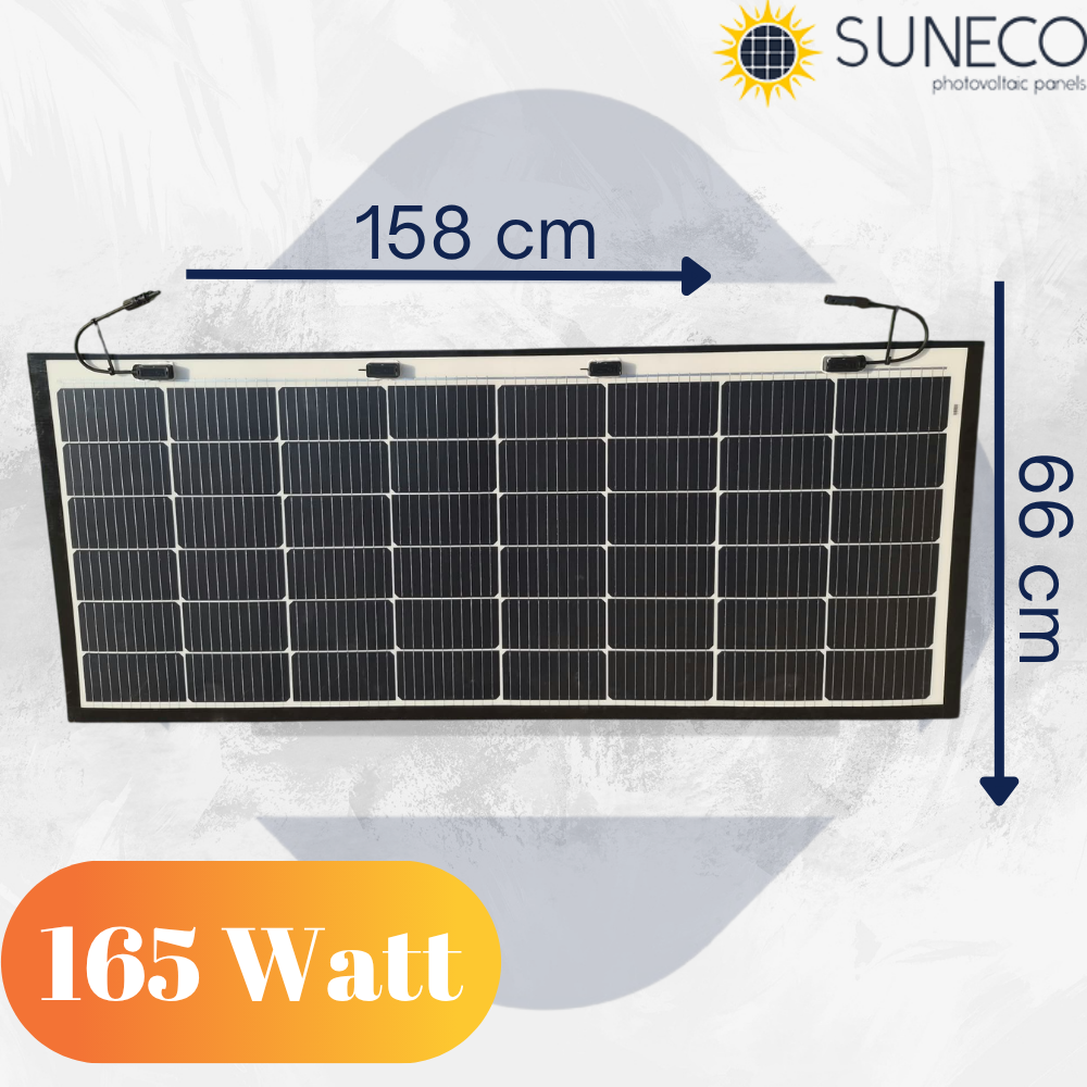 165 Watt Yarı Esnek Güneş Paneli Half Cut Monokristal Solar Güneş Paneli Karavan Tekne