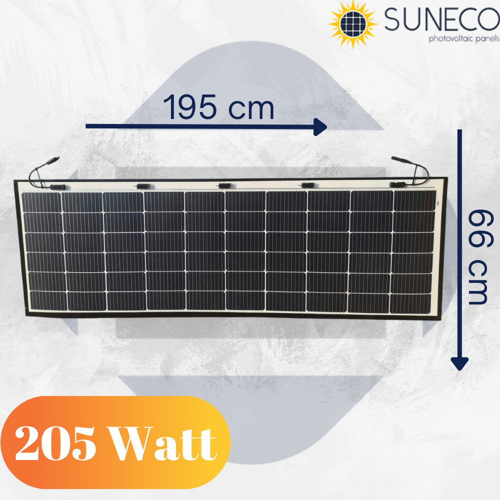 205 Watt Yarı Esnek Güneş Paneli Half Cut Monokristal Solar Güneş Paneli Karavan Tekne